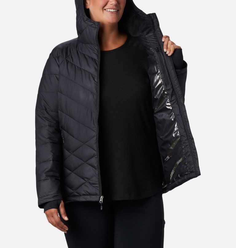 Women's Columbia Heavenly Hooded Jackets Black | Plus Size CA-H1034